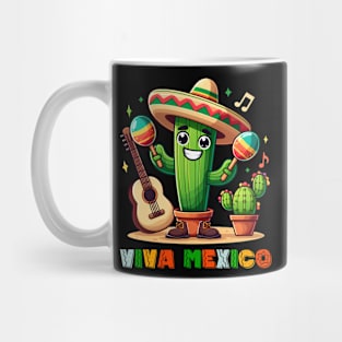 Viva Mexico Cinco De Mayo Cactus Guitar Sombrero Maracas Mug